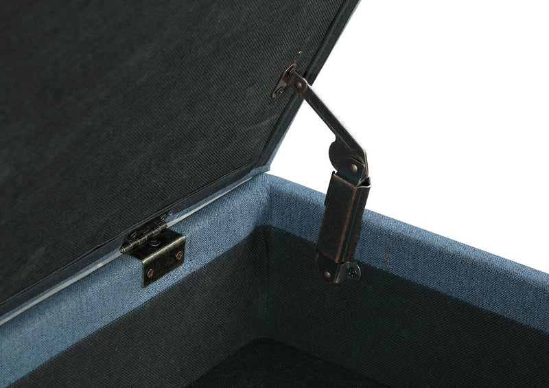 Banc de rangement Ryan de 43,5 po avec tablette inférieure - bleu