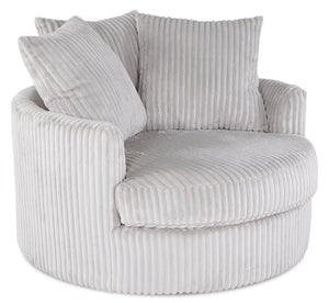 Fauteuil d’appoint Cuddler Grande de 48 po fabriqué au Canada en tissu de chenille - gris Groove Mist