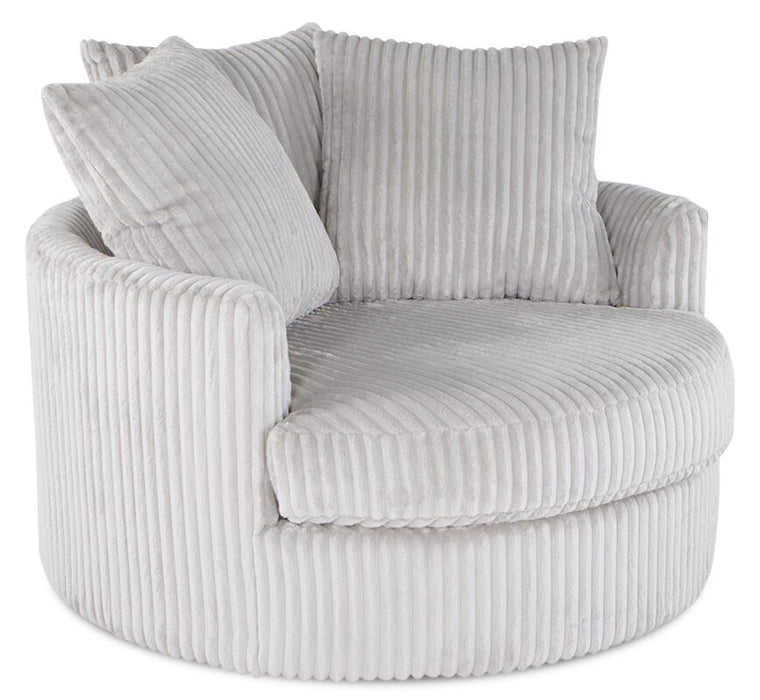 Fauteuil d’appoint Cuddler Grande de 48 po fabriqué au Canada en tissu de chenille - gris Groove Mist