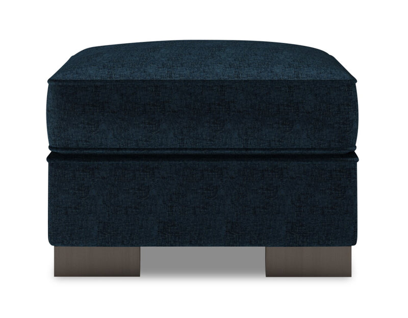 Pouf personnalisable Track de Sofa Lab de 24 po fabriqué au Canada en tissu de chenille - bleu Luxury Indigo