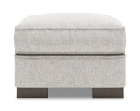 Pouf Track de Sofa Lab de 24 po fabriqué au Canada en tissu de chenille - argenté Luxury Silver