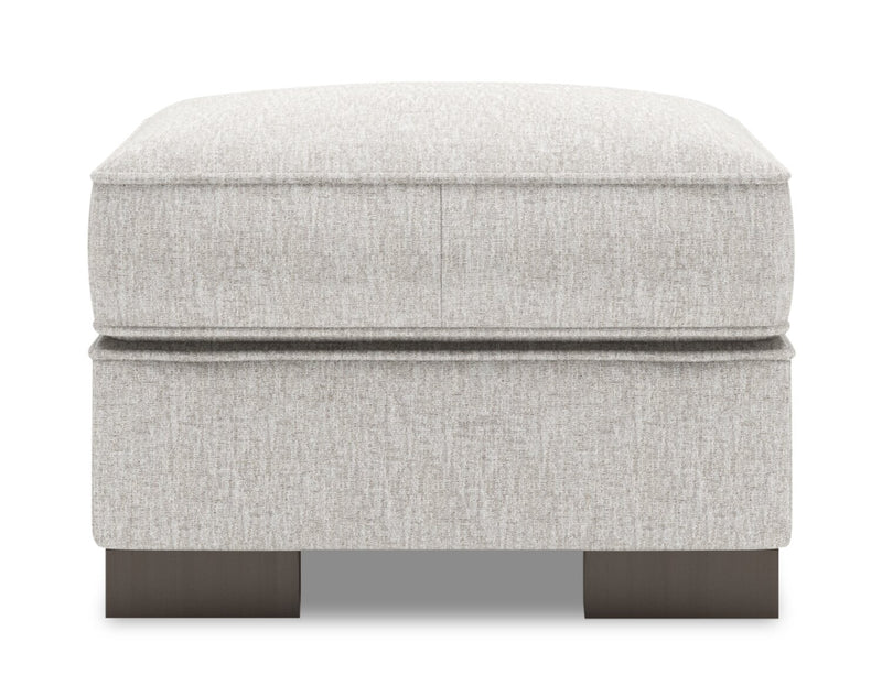 Pouf personnalisable Track de Sofa Lab de 24 po fabriqué au Canada en tissu de chenille - argenté Luxury Silver