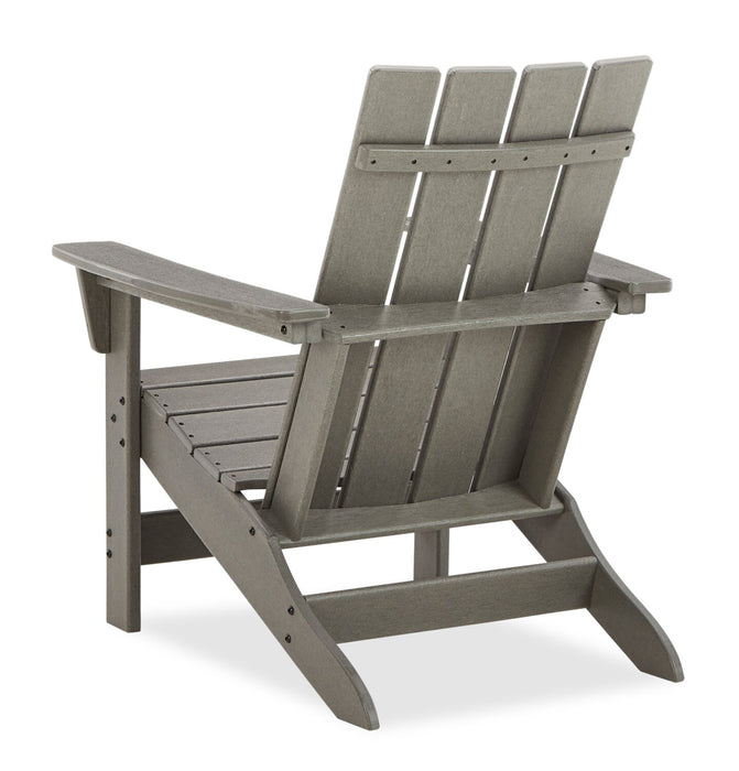 Chaise Adirondack Cape pour la terrasse à l’extérieur - plastique à haute densité, résistante aux rayons UV et aux intempéries - grise