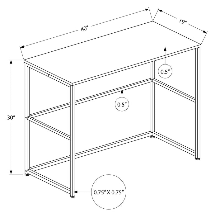 Bureau Luca de 40 po - blanc