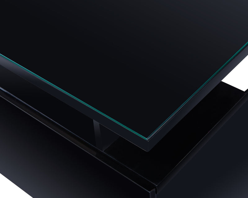 Meuble pour téléviseur moderne Adam de 78 po avec rangement et système de gestion des câbles pour téléviseurs jusqu’à 85 po - noir