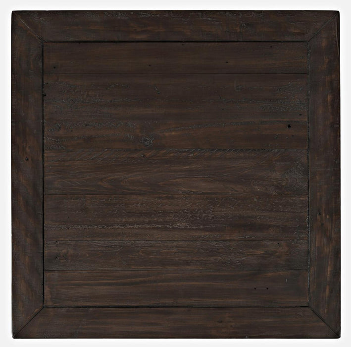 Table de bout rustique Morgan de 24 po avec rangement et tablette - brun foncé avec bois recyclé