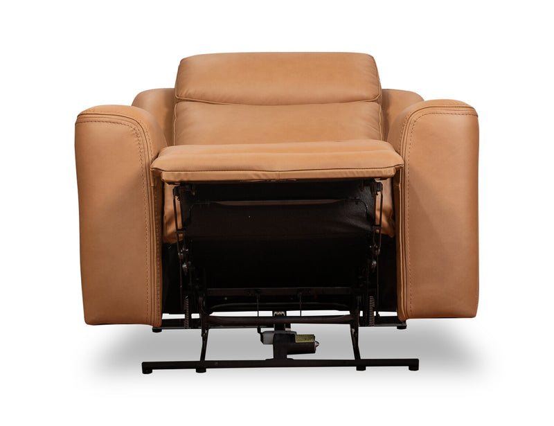 Fauteuil à inclinaison électrique Prescott de Scott Living de 42,5 po en cuir véritable avec appuie-tête électrique - brun courge musquée