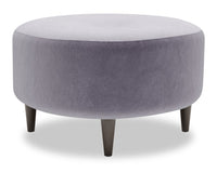  Pouf The Curve de Sofa Lab de 31 po fabriqué au Canada en tissu de velours - gris Granite Grey 
