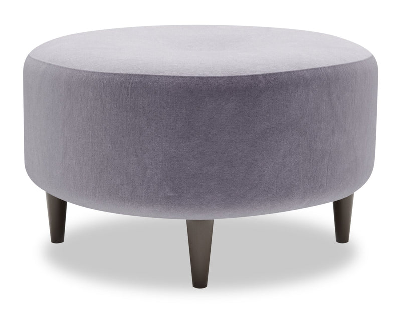 Pouf personnalisable The Curve de Sofa Lab de 31 po fabriqué au Canada en tissu de velours - gris Granite Grey