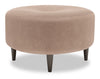 Pouf personnalisable The Curve de Sofa Lab de 31 po fabriqué au Canada en tissu d’apparence lin - brun Pax Wicker