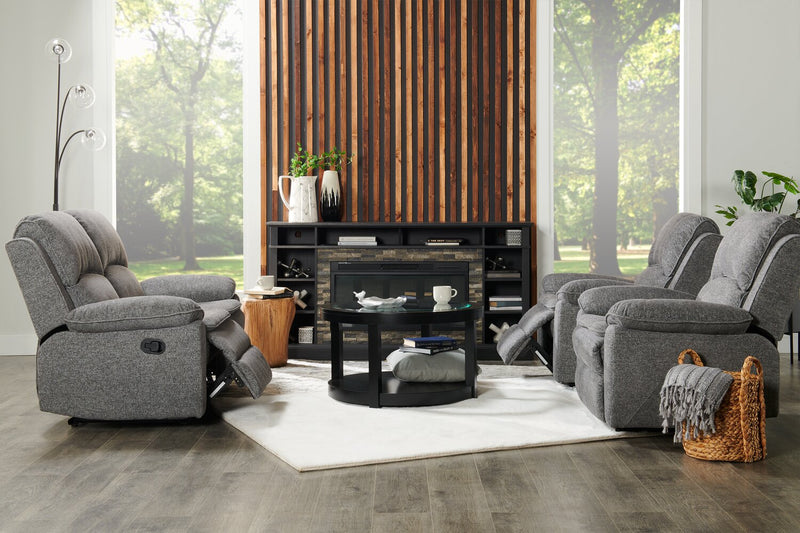 Meuble pour téléviseur Lappland de 70 po avec foyer électrique, rangement et système de gestion des câbles pour téléviseurs jusqu’à 80 po - noir