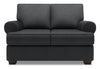 Causeuse personnalisable Roll de Sofa Lab de 64 po fabriquée au Canada en tissu d’apparence lin avec accoudoirs enroulés - gris Pax Pepper