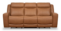  Sofa à inclinaison électrique Prescott de Scott Living de 88,5 po en cuir véritable avec appuie-têtes électriques - brun courge musquée
