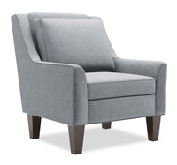  Fauteuil d’appoint club Sofa Lab de 29 po fabriqué au Canada en tissu de velours avec pattes en bois - gris 