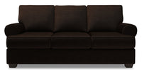  Sofa Roll de Sofa Lab de 86 po fabriqué au Canada en tissu de chenille avec accoudoirs enroulés - brun Luxury Chocolate 