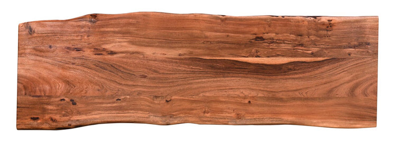 Table de salon rustique Kaleb de 58 po - brune et noire avec pattes en métal