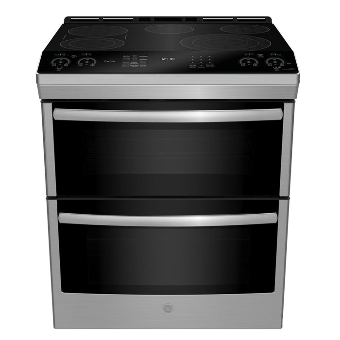 Cuisinière intelligente électrique Profile de 6,8 pi³ avec convection européenne véritable - acier inoxydable résistant aux traces de doigts - PCS980YMFS
