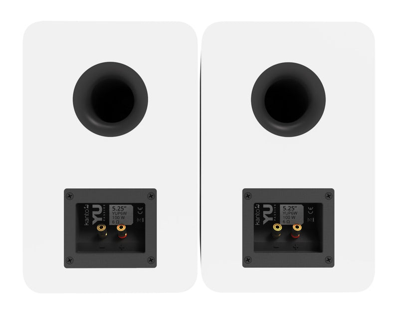 Haut-parleurs d'étagère passifs Kanto YU 5,25 po avec haut-parleur d’aigus 1 po, dôme en soie -blancs