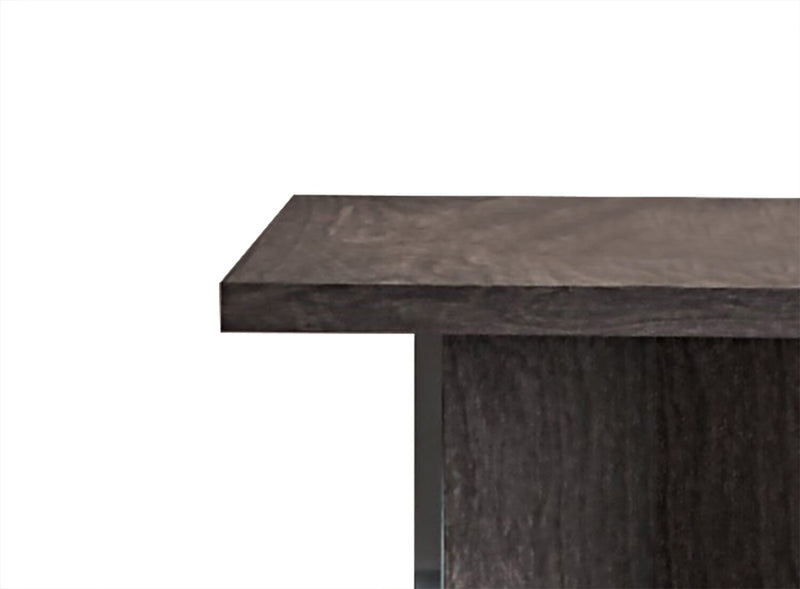 Table de bout moderne Mara de 26 po - bois gris foncé avec fini laqué
