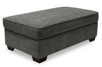  Pouf de rangement Verona de 44 po fabriqué au Canada en tissu d’apparence lin - gris anthracite