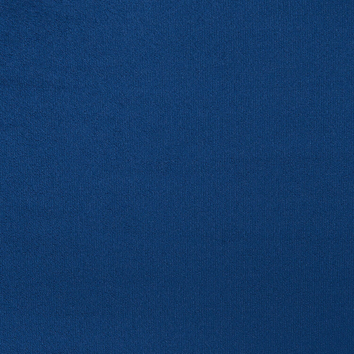 Lit rembourré Gabi en tissu de velours bleu avec pattes au fini doré et capitonnage à boutons - format grand lit