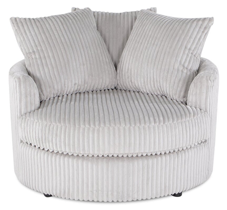 Fauteuil d’appoint Cuddler Grande de 48 po fabriqué au Canada en tissu de chenille - gris Groove Mist