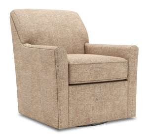Fauteuil d’appoint pivotant Sofa Lab personnalisable de 31 po fabriqué au Canada en tissu de chenille - taupe Luxury Taupe