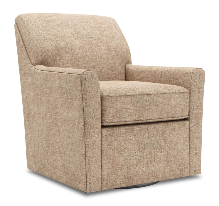 Fauteuil d’appoint pivotant Sofa Lab personnalisable de 31 po fabriqué au Canada en tissu de chenille - taupe Luxury Taupe