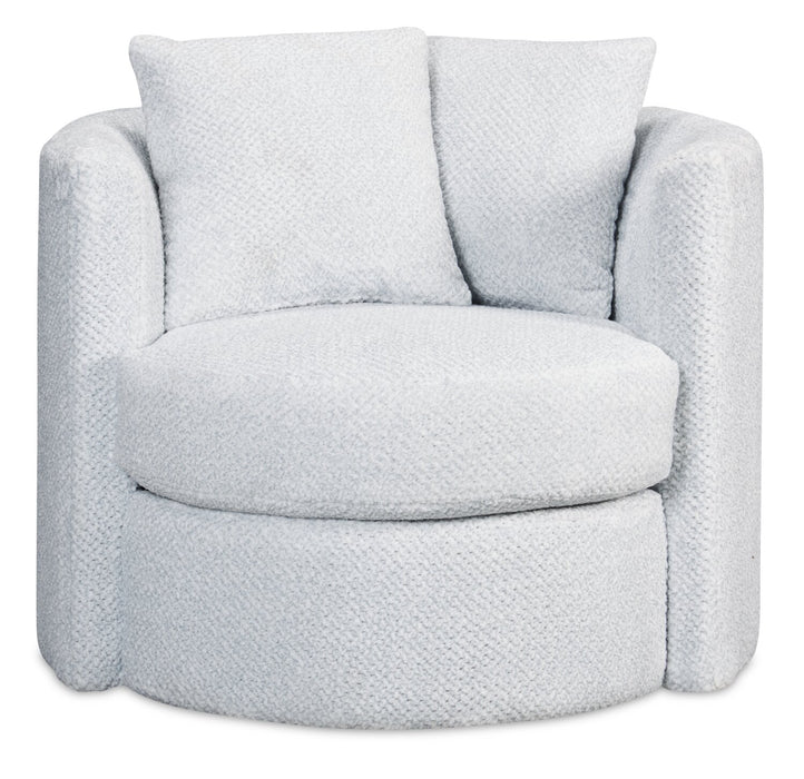 Fauteuil d’appoint pivotant Cuddler Petite de 36 po fabriqué au Canada en tissu de chenille - gris Teddy Star