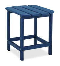 Table de bout Bask pour la terrasse à l’extérieur - 15 po (L), plastique à haute densité, résistante aux rayons UV et aux intempéries - bleue