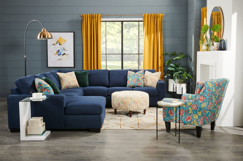 Fauteuil carré en coin Track de la collection Sofa Lab - Pax Navy