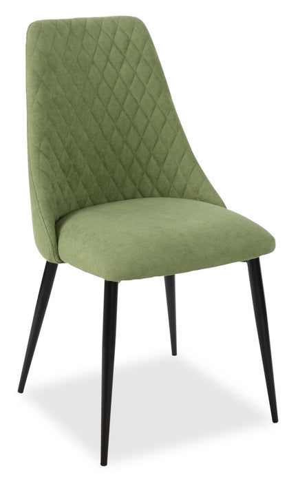 Ensemble de salle à manger Miya 5 pièces en acacia et métal avec table ronde de 36 po (L) et 4 chaises - vert mousse