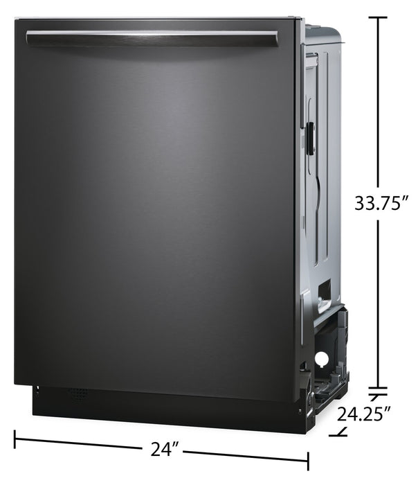 Lave-vaisselle encastré Frigidaire Gallery de 24 po et de 47 dBA avec commandes sur le dessus - acier inoxydable noir Smudge-ProofMC - GDSH4715AD 
