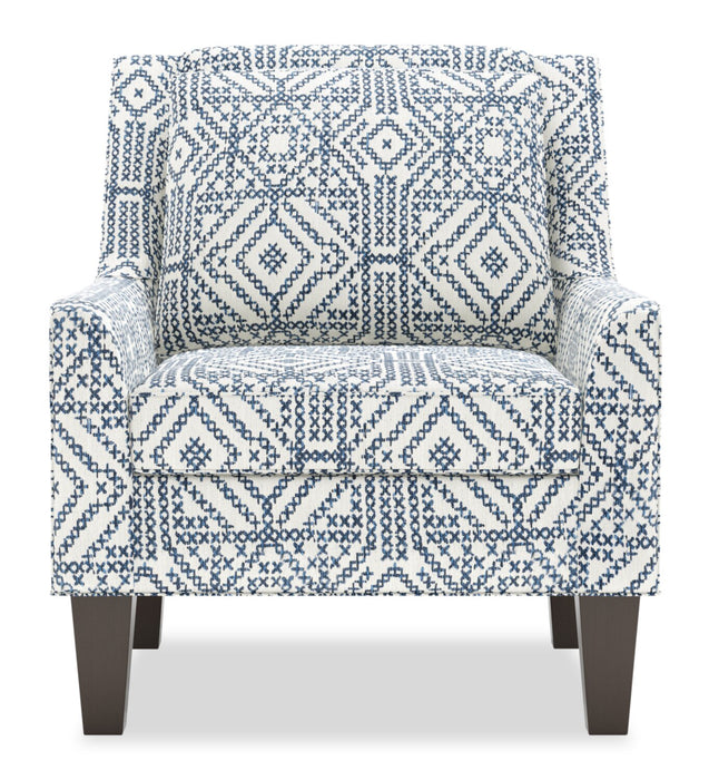 Fauteuil d’appoint club Sofa Lab personnalisable de 29 po fabriqué au Canada en tissu avec pattes en bois - Ink multicolore