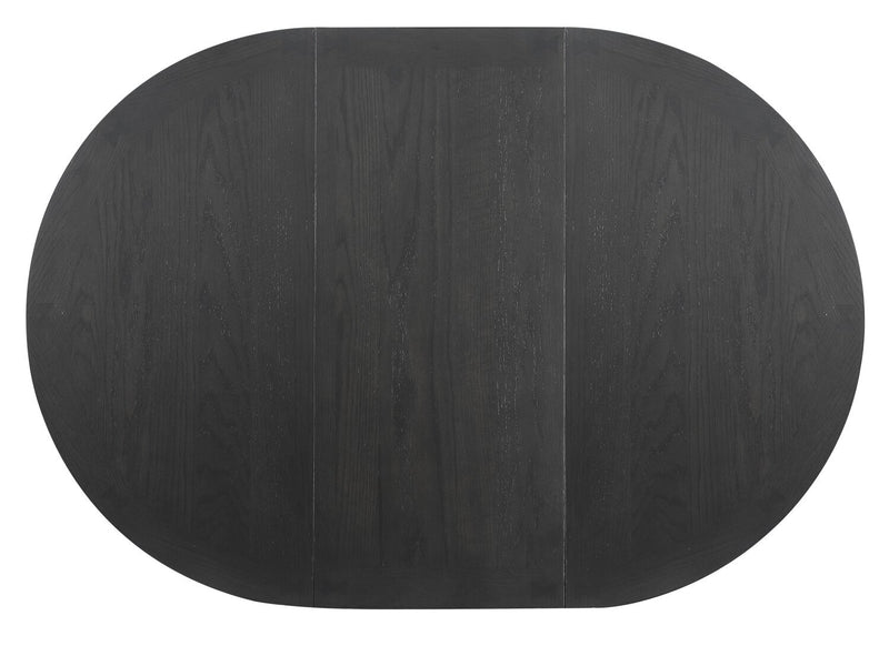 Table de salle à manger ronde Dena de 42 po à 60 po (L) avec rallonge - grise