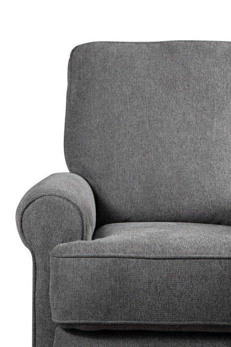 Fauteuil pivotant, coulissant et inclinable Bevin de 34,4 po en tissu de chenille gris