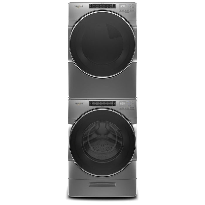 Laveuse à chargement frontal 5,8 pi³ et sécheuse à gaz 7,4 pi³ Whirlpool avec vapeur - ombre chrome 