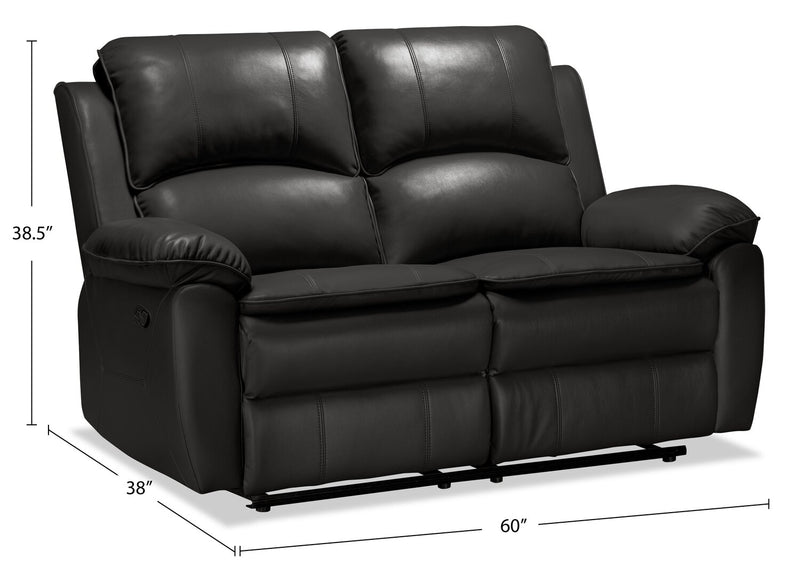 Causeuse inclinable Chandler de 60 po en tissu d’apparence cuir - gris