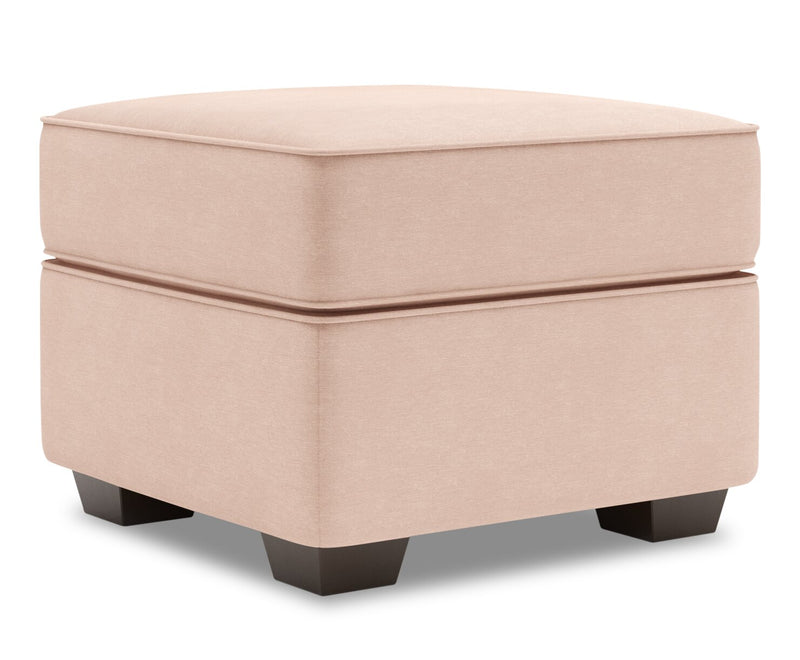 Pouf personnalisable Roll de Sofa Lab de 24 po fabriqué au Canada en tissu d’apparence lin - rose Pax Rose