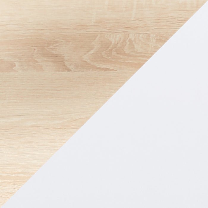 Meuble pour téléviseur Aiden de Kort & Co. de 72 po avec rangement et système de gestion des câbles pour téléviseurs jusqu’à 80 po - naturel et blanc