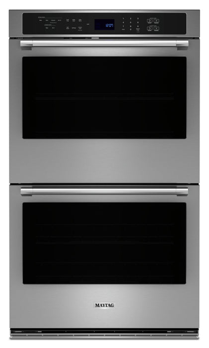Four mural double électrique Maytag de 8,6 pi³ et de 27 po avec convection véritable - acier inoxydable résistant aux traces de doigts - MOED6027LZ
