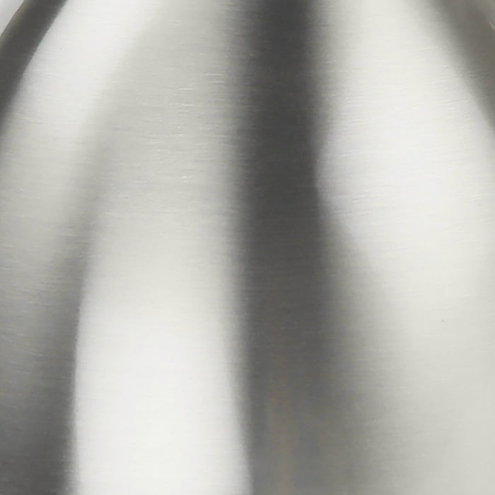 Lampe de travail et de bureau de 17 po en métal nickel avec recharge USB