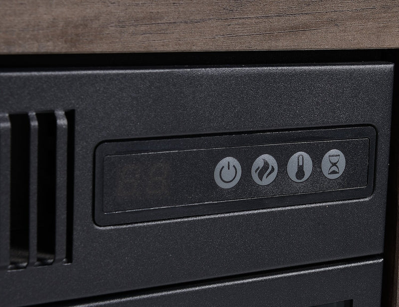 Meuble pour téléviseur Ollie de 60 po avec foyer électrique, rangement et système de gestion des câbles pour téléviseurs jusqu’à 65 po - gris