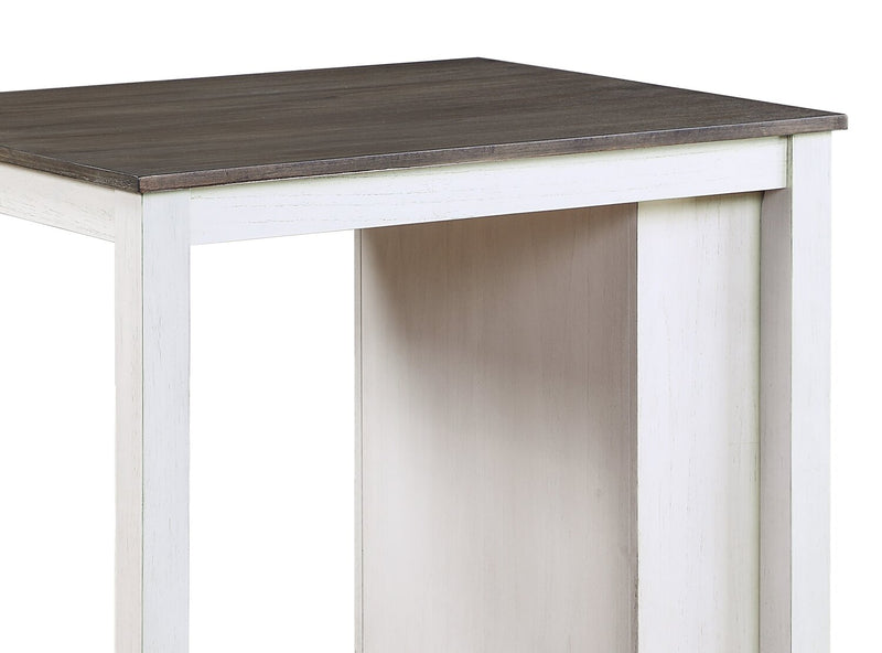 Ensemble de salle à manger Lane 3 pièces de hauteur comptoir avec table de 36,5 po (L), tablettes et port USB intégrées, et 2 chaises - blanc