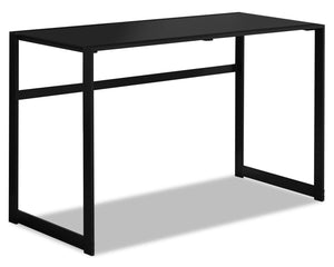 Bureau Kyle de 48 po avec dessus en verre - noir