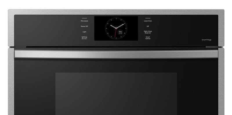 Four à micro-ondes combiné avec four mural électrique Samsung de 7 pi³ et de 30 po avec cuisson à la vapeur - acier inoxydable - NQ70CG600DSRAA