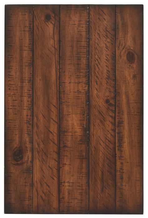 Table de fauteuil rustique Cottage Lane de 16 po avec rangement - bois brun foncé