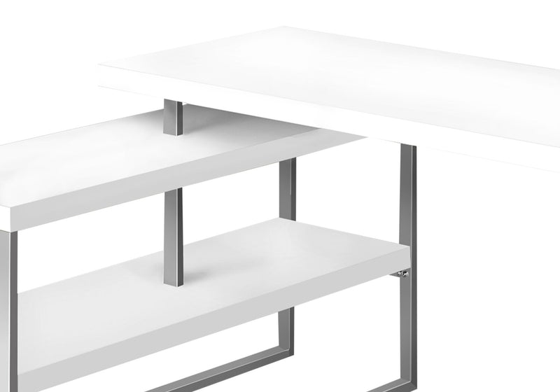 Bureau en forme de L Andrea de 60 po avec tablette - blanc