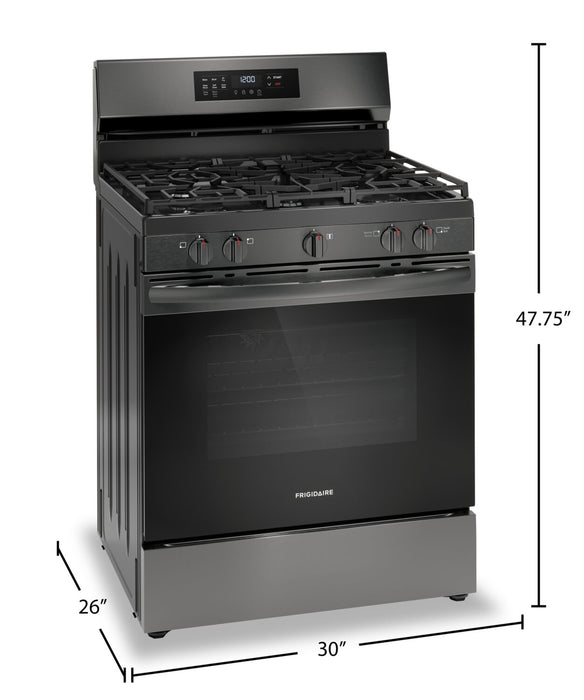 Cuisinière à gaz Frigidaire de 5,1 pi³ avec friture à air et cuisson par convection - acier inoxydable noir - FCRG3083AD