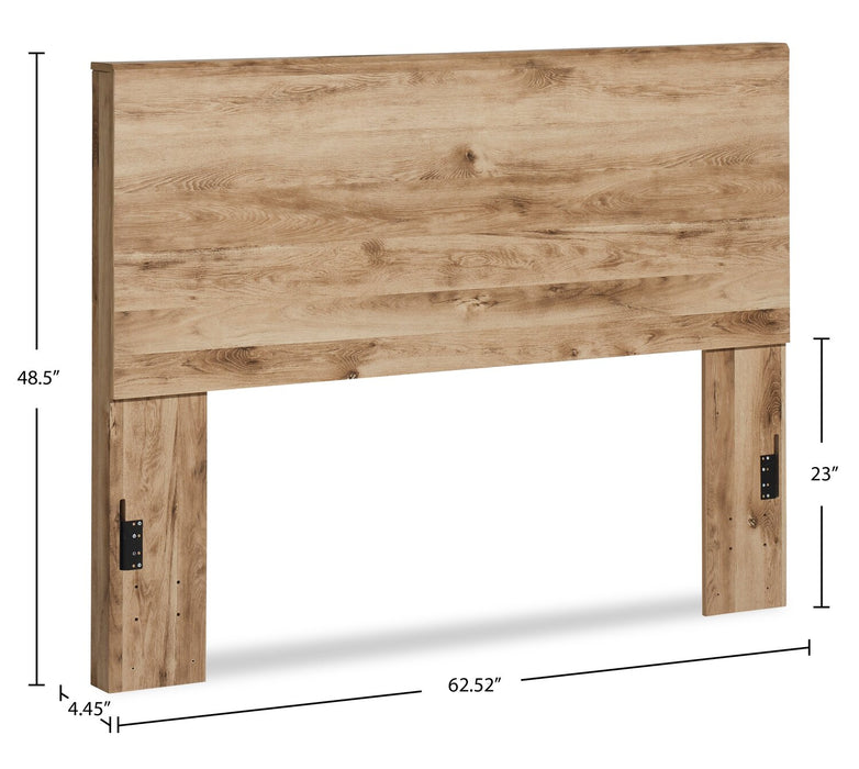 Tête de lit à panneau Derekson, naturelle - format grand lit